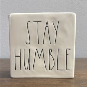 Rae Dunn Double Sided Ceramic Block Decor